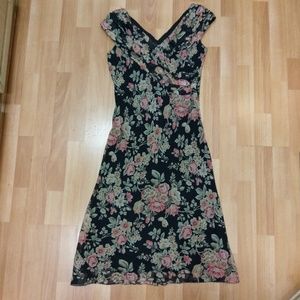 David Warren NY Silk Flower Print Dress,  S